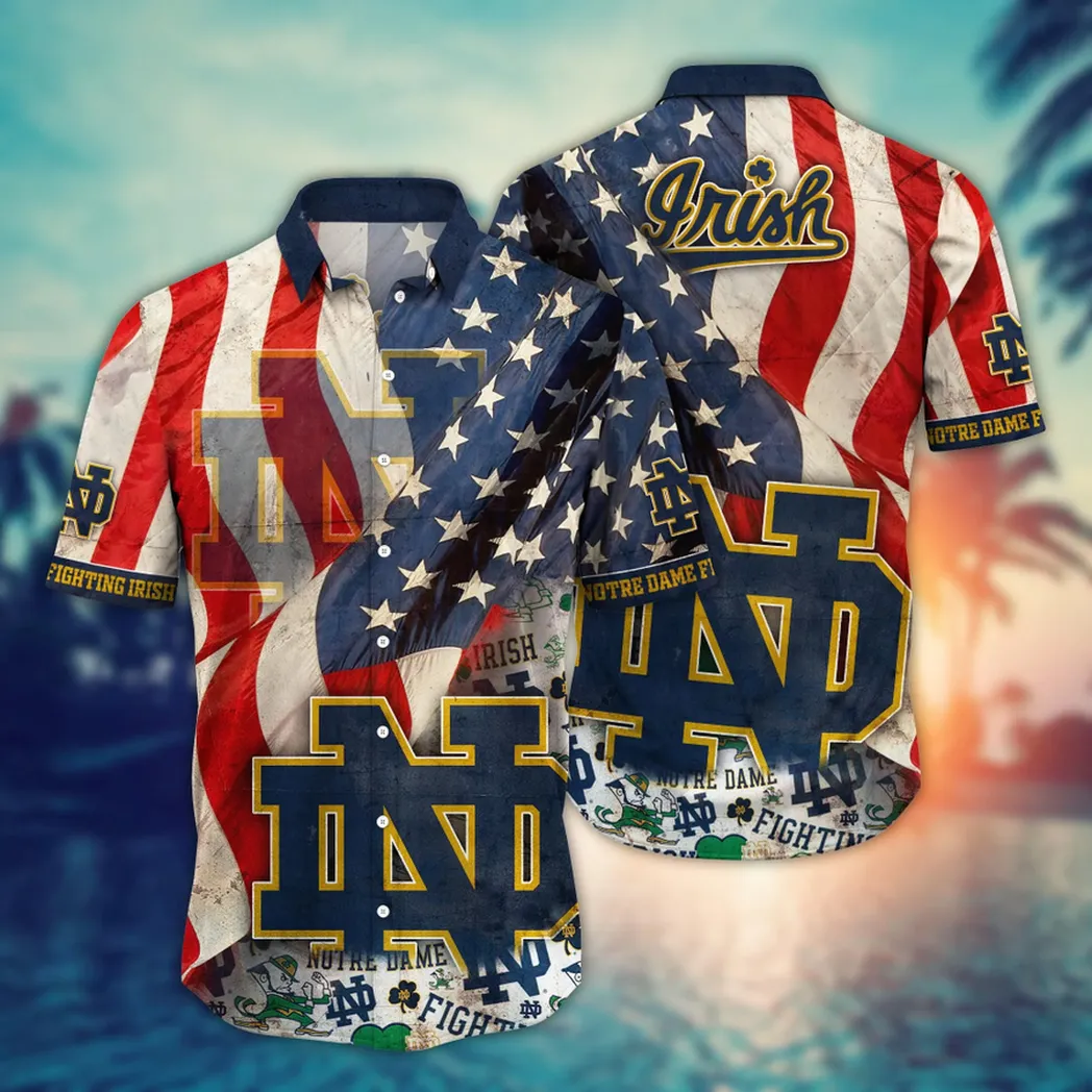 Notre Dame Fighting Irish NCAA Flower Aloha Hawaiian Shirt, Summer Football Shirts VPHWA2451154230