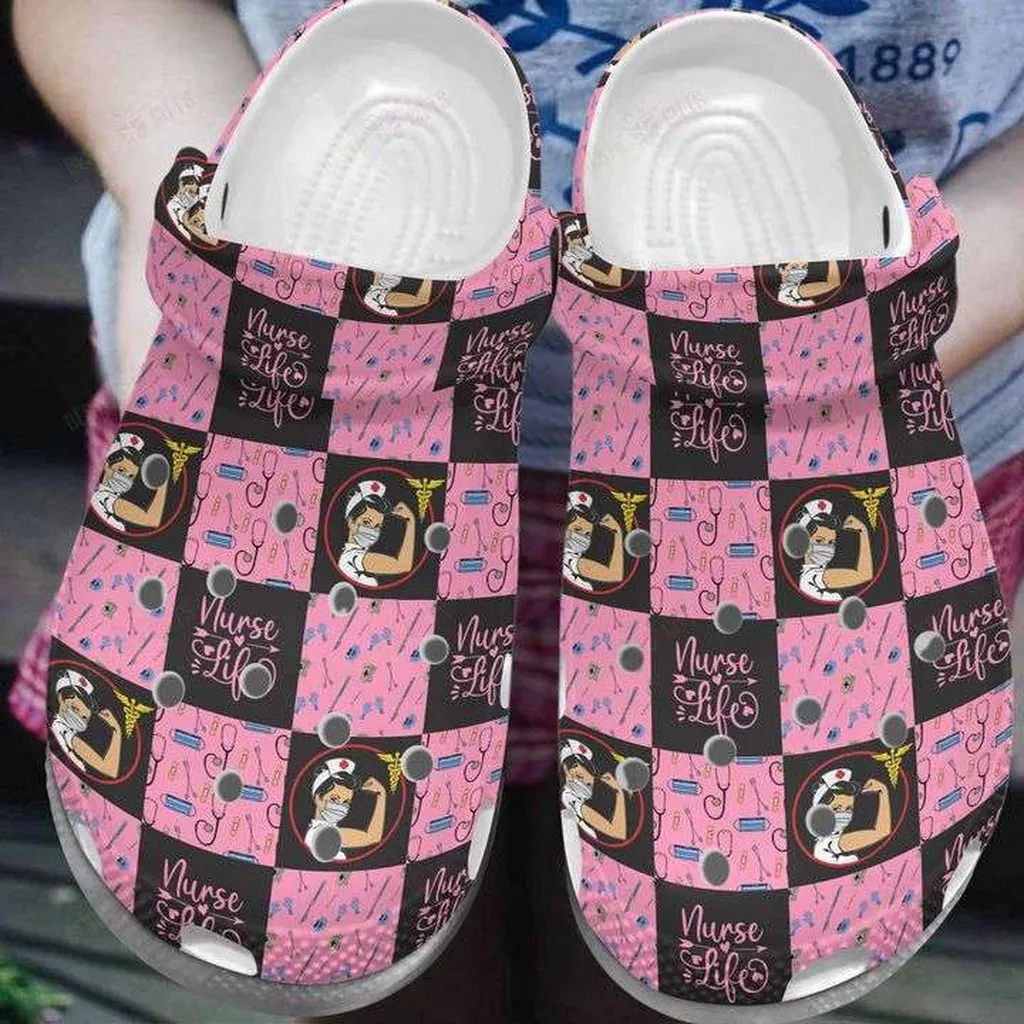 Nurse Life Pink Crocs Crocband Clog Nurse Life Pink Crocs Crocband Clog