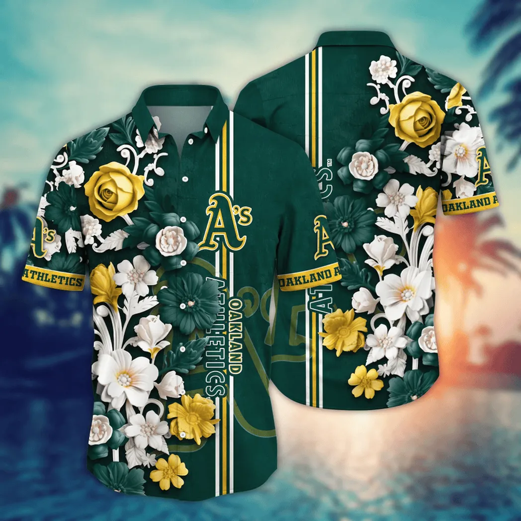 Oakland Athletics MLB Flower Aloha Hawaiian Shirt, Summer Football Shirts VPHWA2451155012