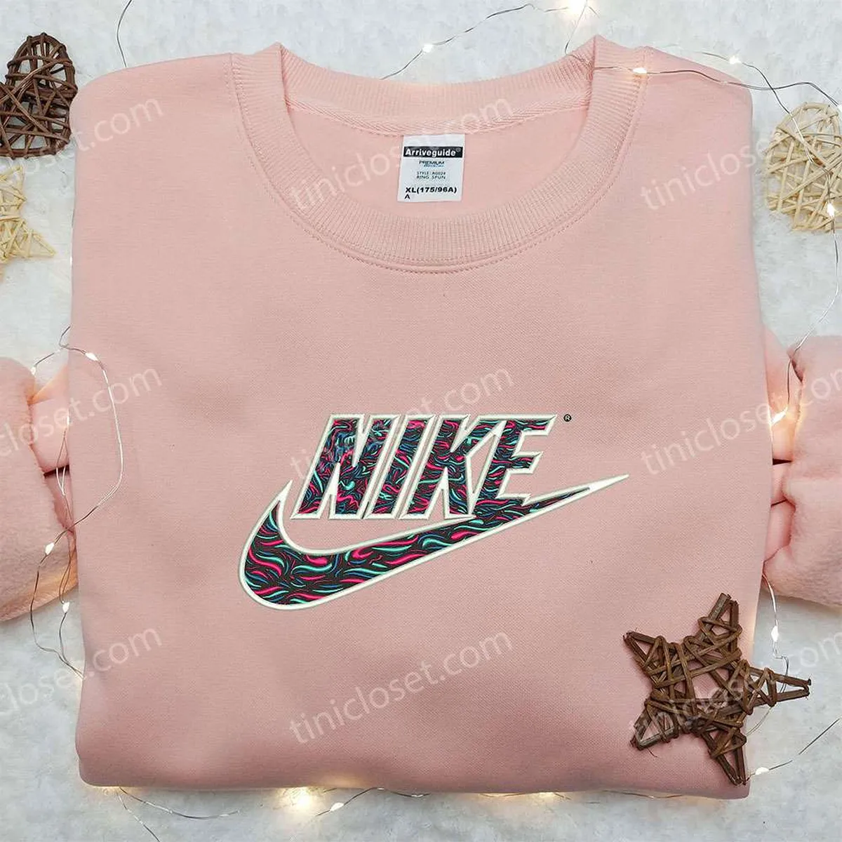 Ocean Motifs x Nike Embroidered Sweatshirt, Nike Inspired Embroidered Shirt, Best Gift for Family