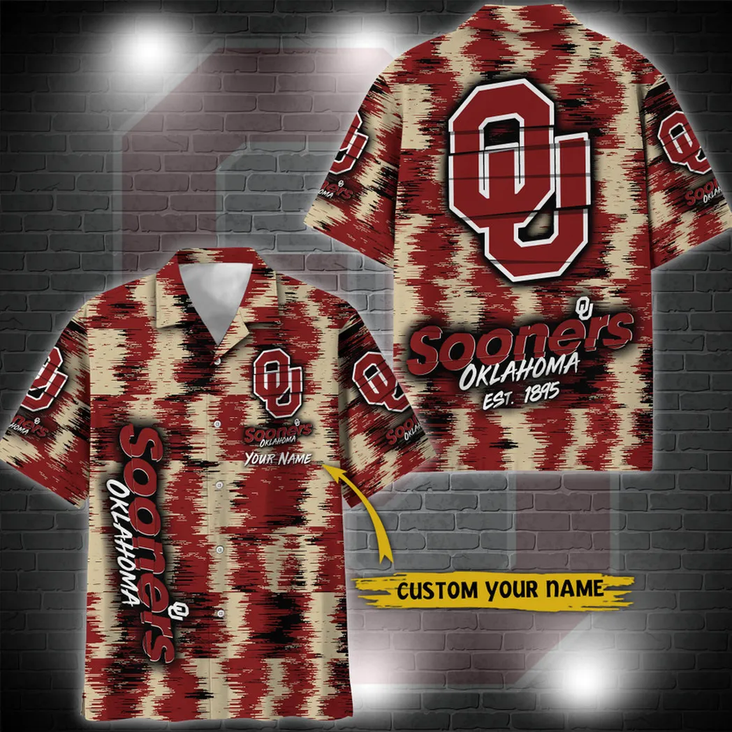 Oklahoma Sooners Aloha Hawaiian Shirt Custom Your Name, Sport 3D Shirt, Gift For Fan VPHWA2451152040