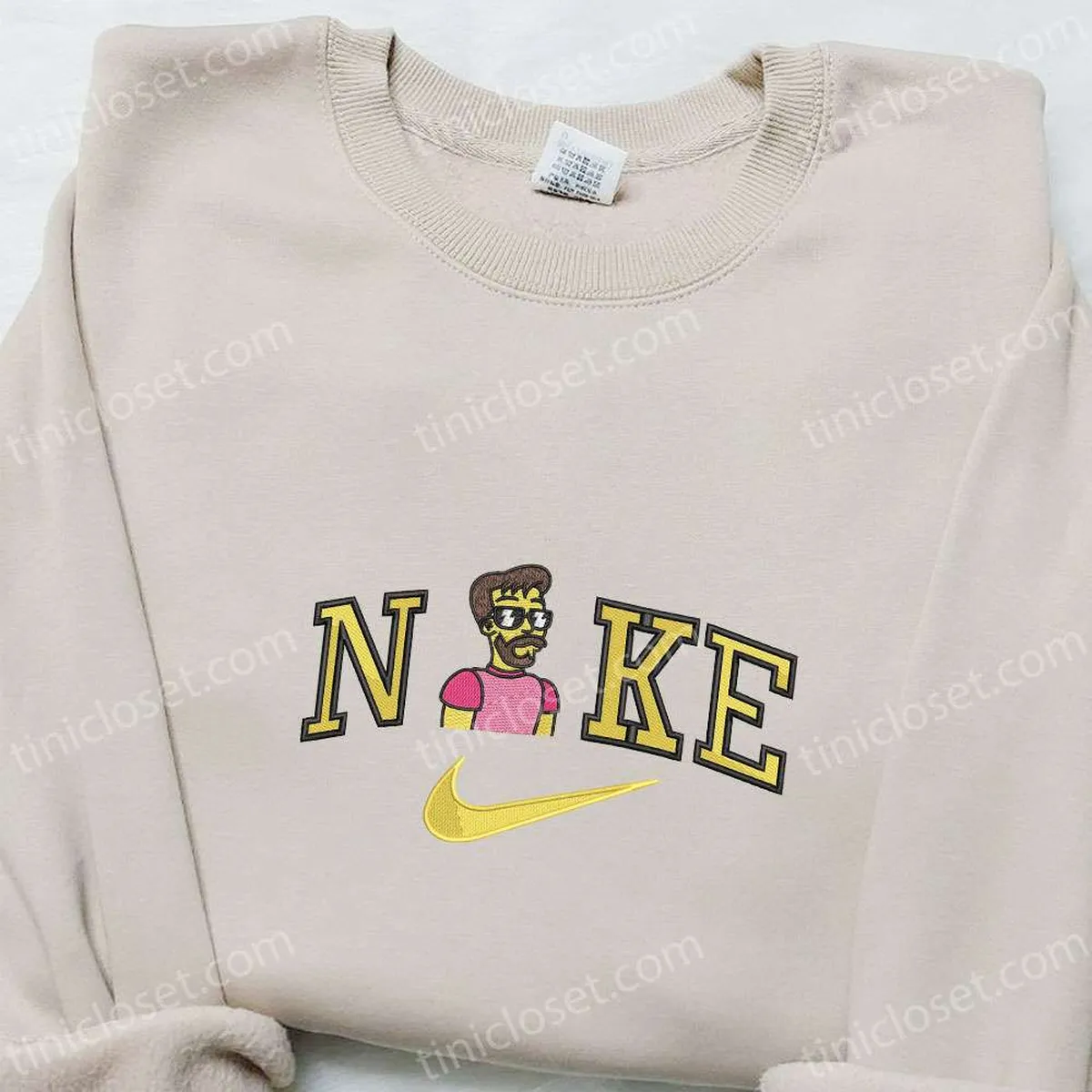 Old Homer x Nike Embroidered Shirt, The Simpsons Cartoon Embroidered Hoodie, Best Gift Ideas For Family