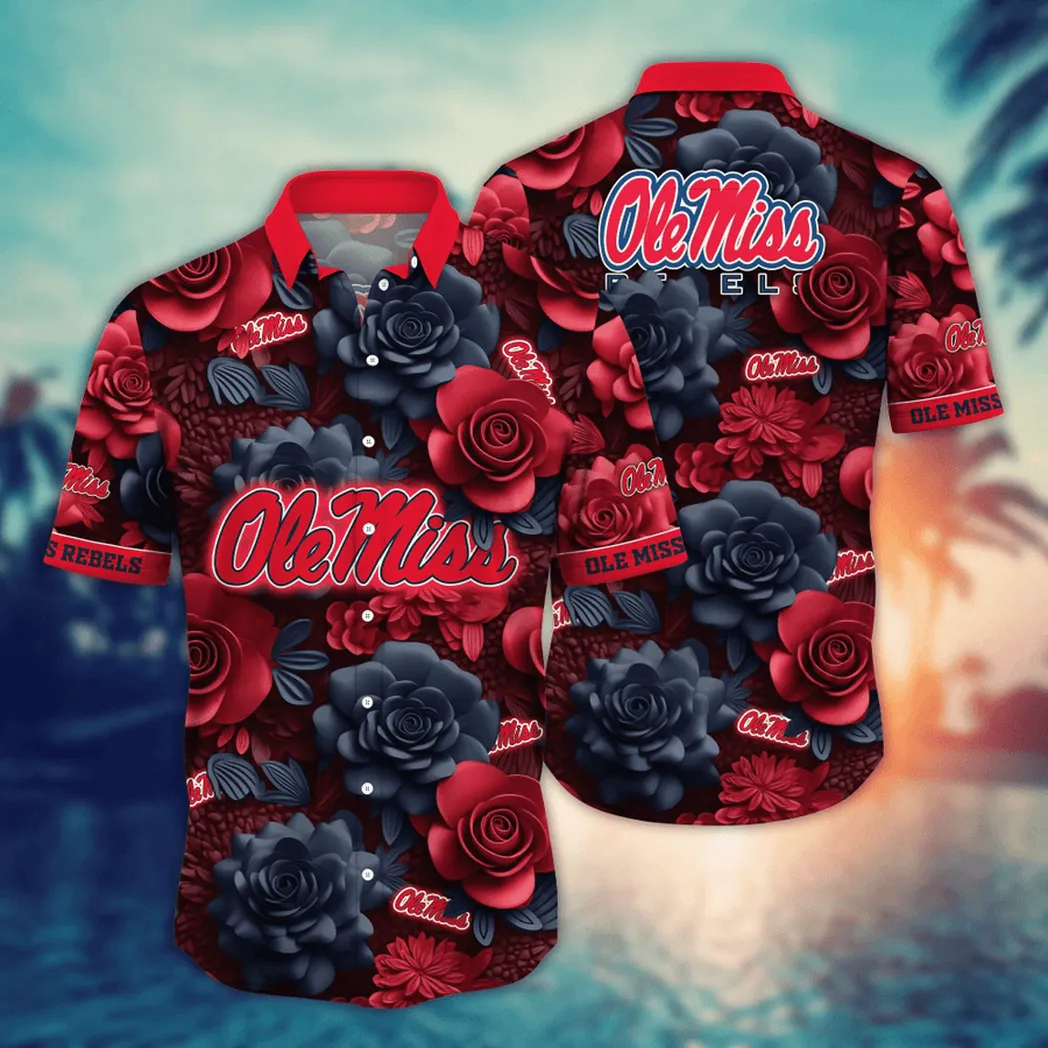 Ole Miss Rebels NCAA Flower Aloha Hawaiian Shirt, Summer Football Shirts VPHWA2451153906