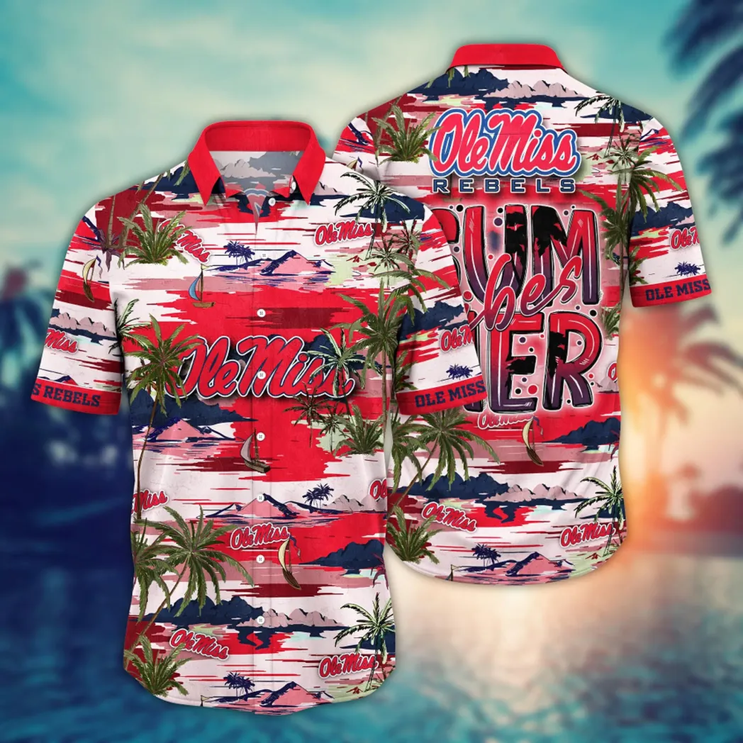 Ole Miss Rebels NCAA Flower Aloha Hawaiian Shirt, Summer Football Shirts VPHWA2451154002