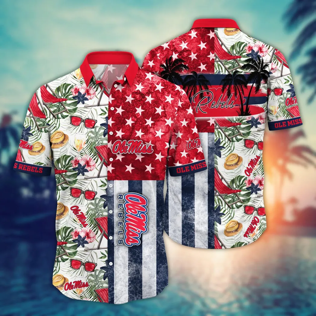 Ole Miss Rebels NCAA Flower Aloha Hawaiian Shirt, Summer Football Shirts VPHWA2451154220