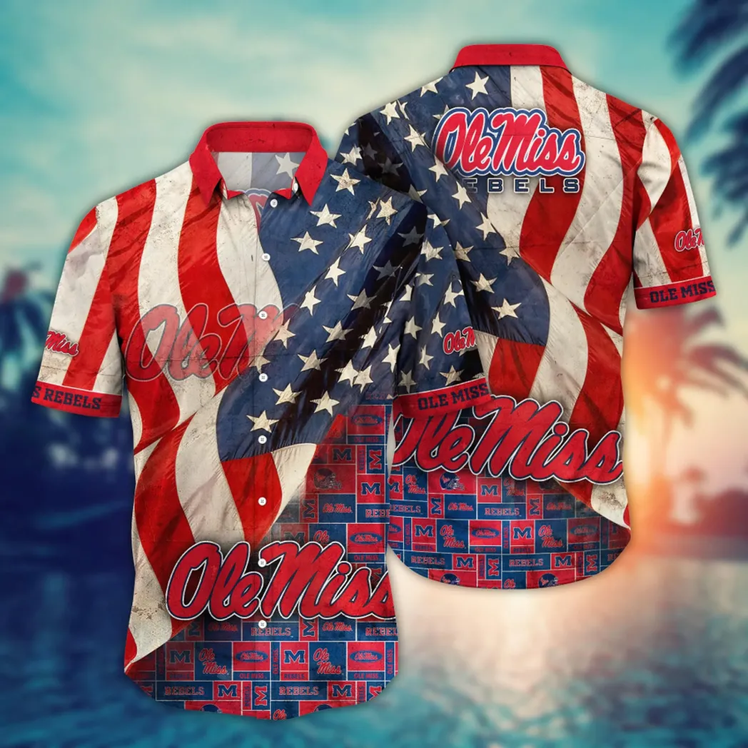 Ole Miss Rebels NCAA Flower Aloha Hawaiian Shirt, Summer Football Shirts VPHWA2451154249