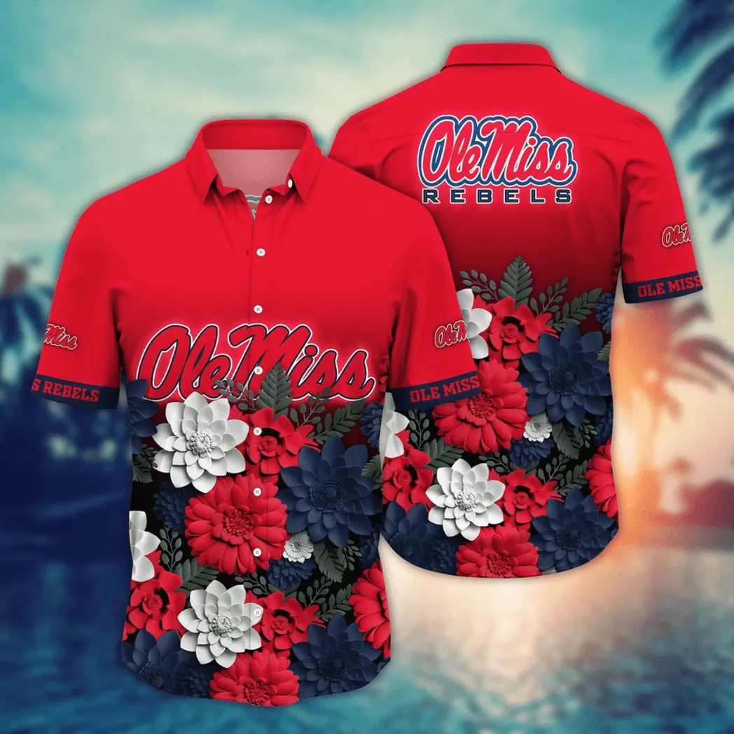 Ole Miss Rebels NCAA Flower Aloha Hawaiian Shirt, Summer Football Shirts VPHWA2451155122