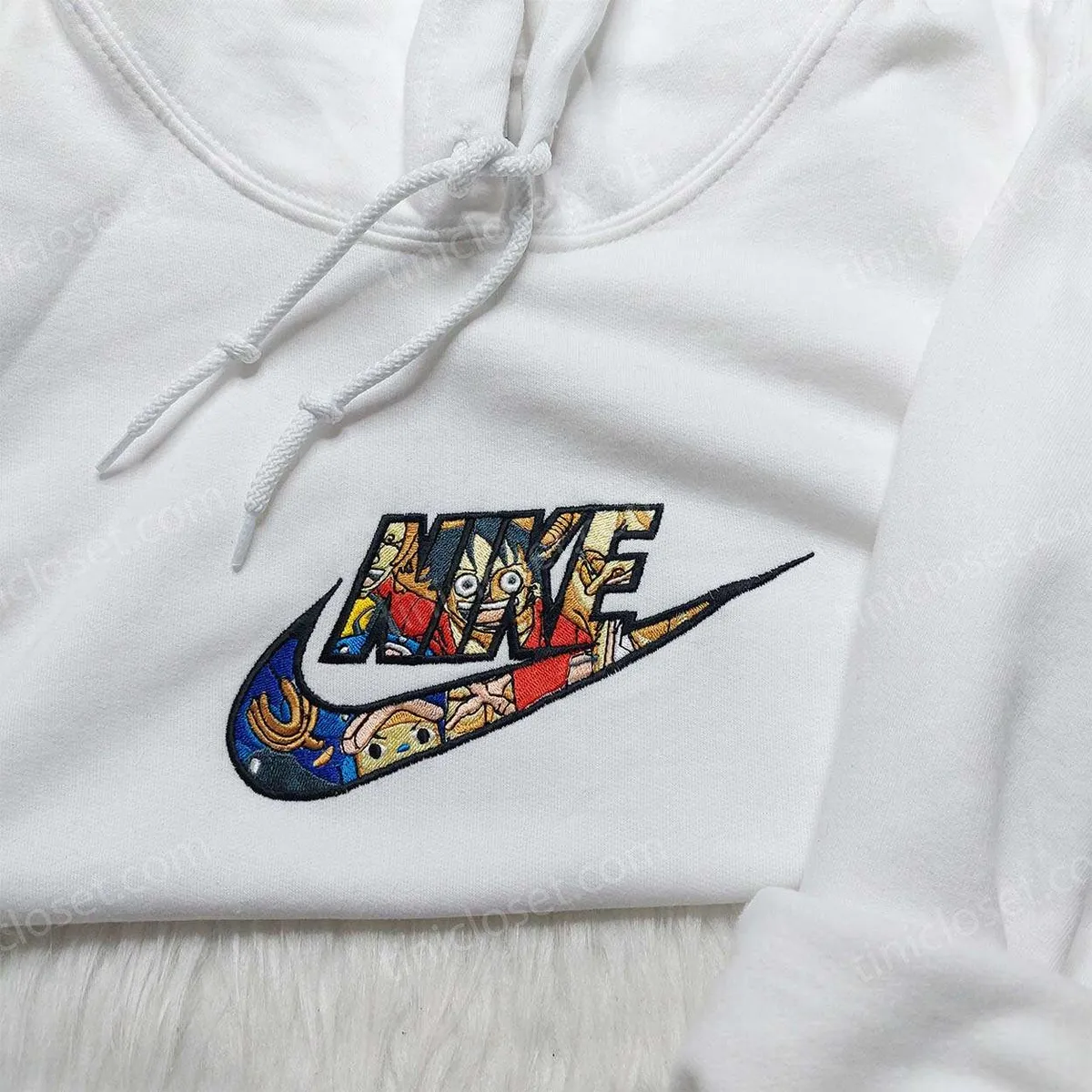One Piece Luffy x Nike Shirt, One Piece Embroidered Sweatshirt, Anime Nike Embroidered Hoodie One Piece Luffy x Nike Shirt, One Piece Embroidered Sweatshirt, Anime Nike Embroidered Hoodie