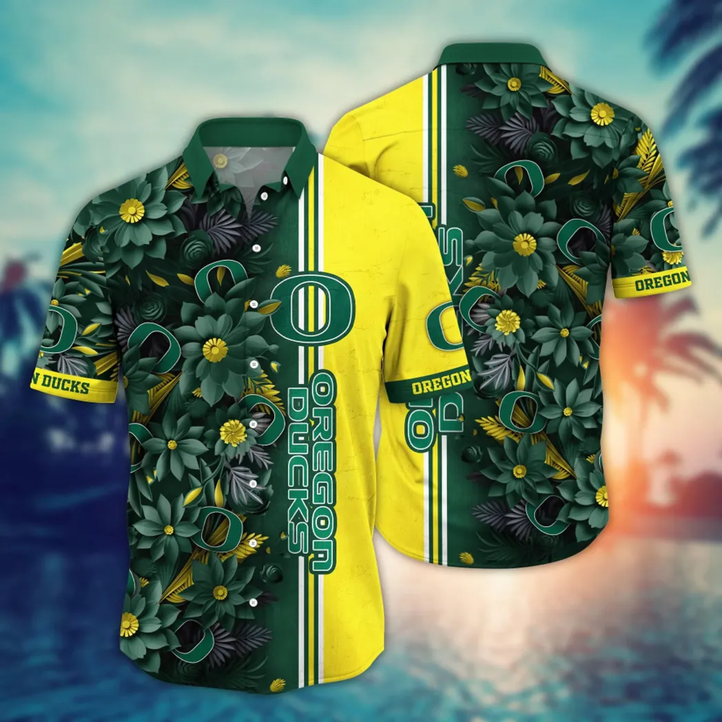 Oregon Ducks NCAA Flower Aloha Hawaiian Shirt, Custom Summer Football Shirts VPHWA2451153263