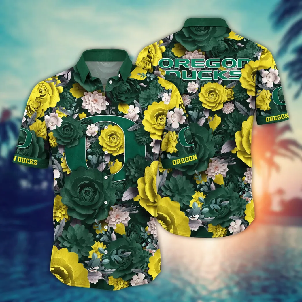 Oregon Ducks NCAA Flower Aloha Hawaiian Shirt, Custom Summer Football Shirts VPHWA2451153787