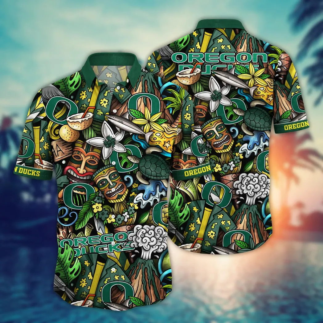 Oregon Ducks NCAA Flower Aloha Hawaiian Shirt, Custom Summer Football Shirts VPHWA2451154307