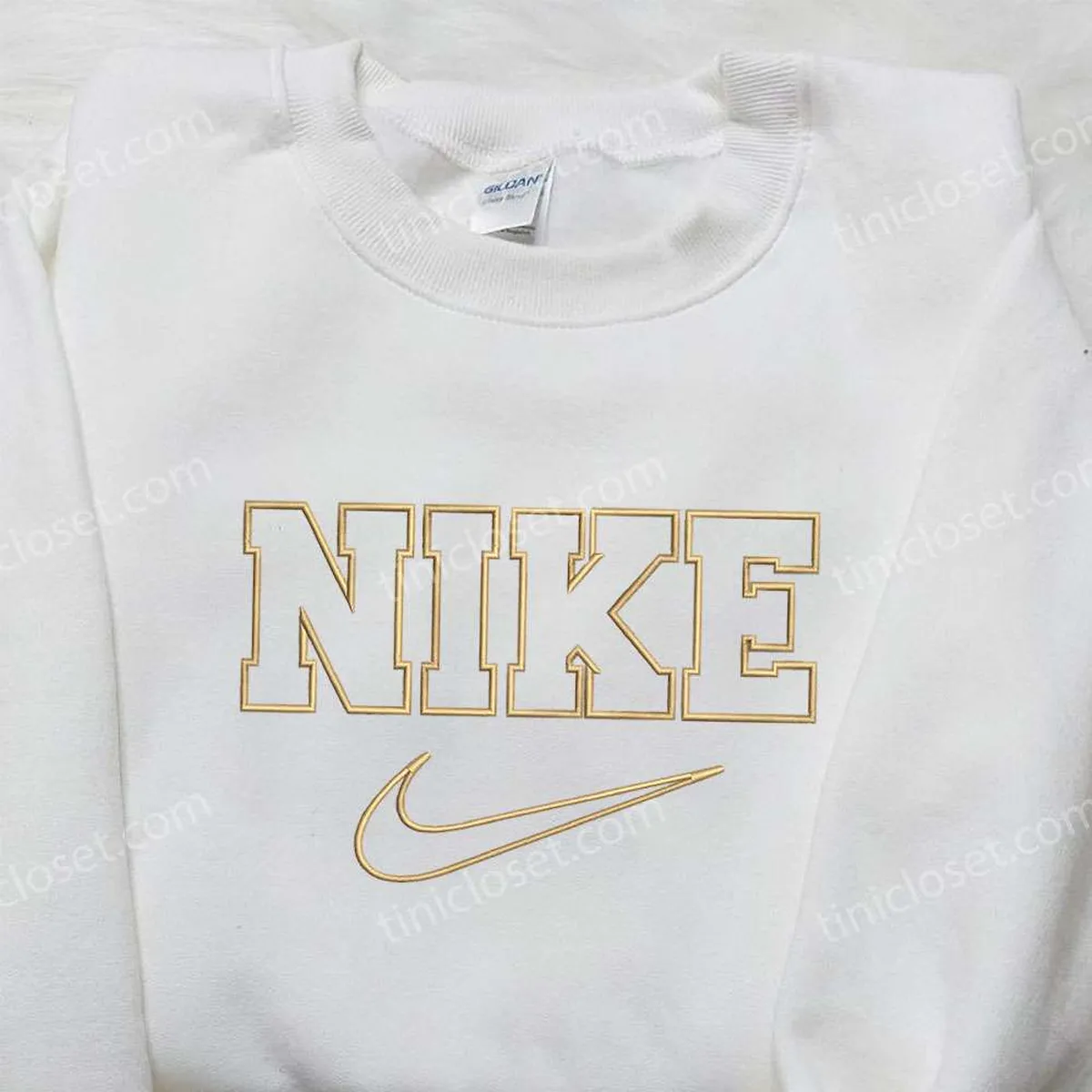 Outline Nike Embroidered Sweatshirt, Nike Inspired Embroidered Shirt, Best Birthday Gift Ideas