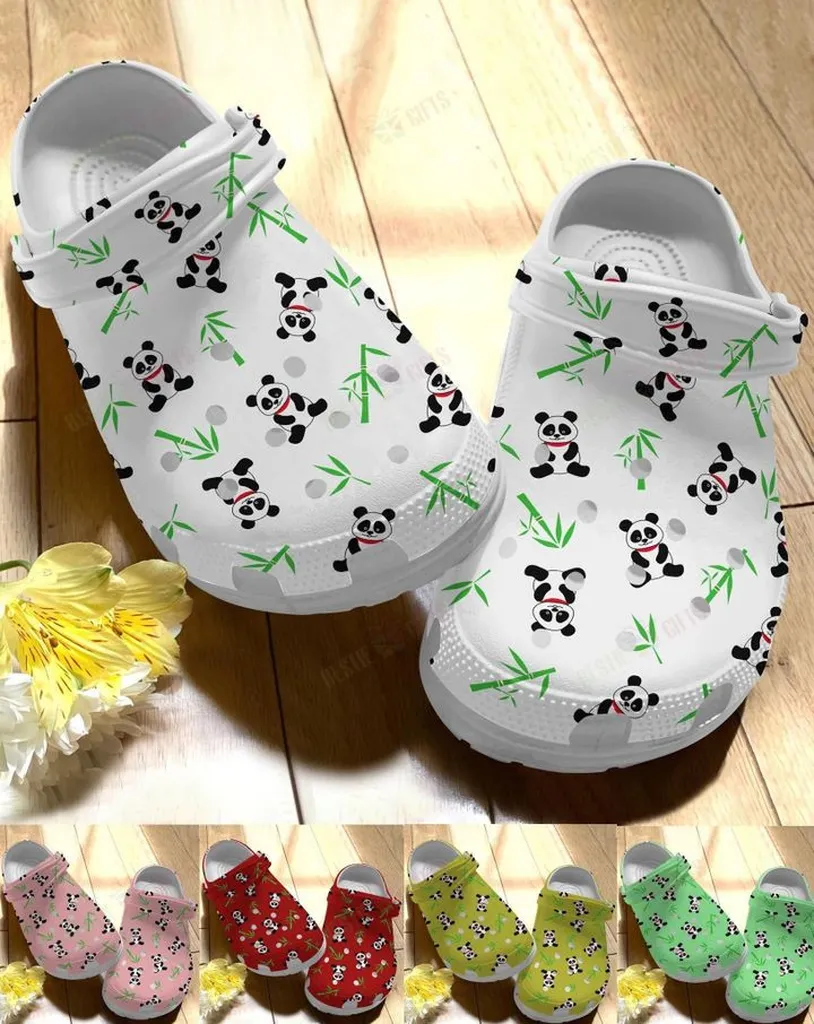 Panda White Sole Colorful Panda Crocs Classic Clogs Panda White Sole Colorful Panda Crocs Classic Clogs