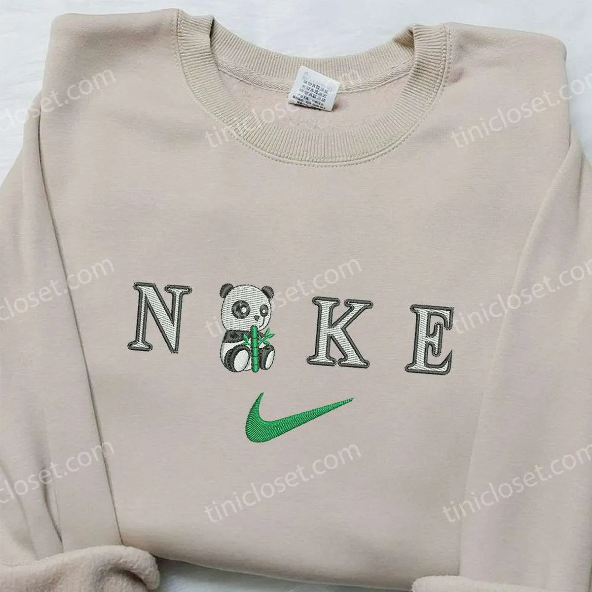 Panda x Nike Embroidered Hoodie, Nike Inspired Embroidered Shirt, Best Gift for Family