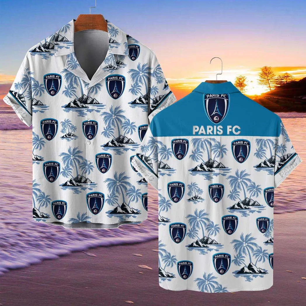 Paris FC Hawaiian Shirt Style Classic Oversized Hawaiian, Unisex Hawaiian Shirt Trending Summer