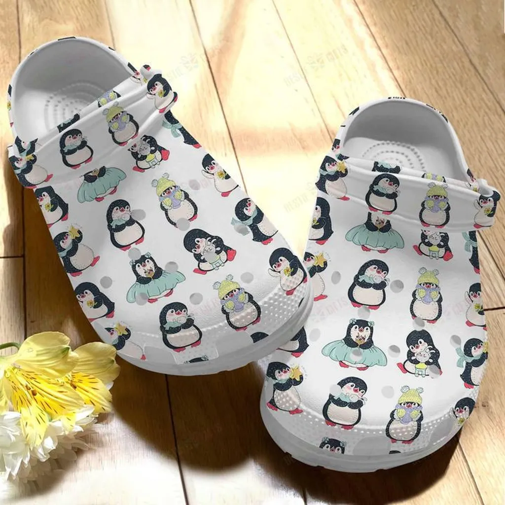 Penguin White Sole Lovely Penguin Crocs Classic Clogs Penguin White Sole Lovely Penguin Crocs Classic Clogs