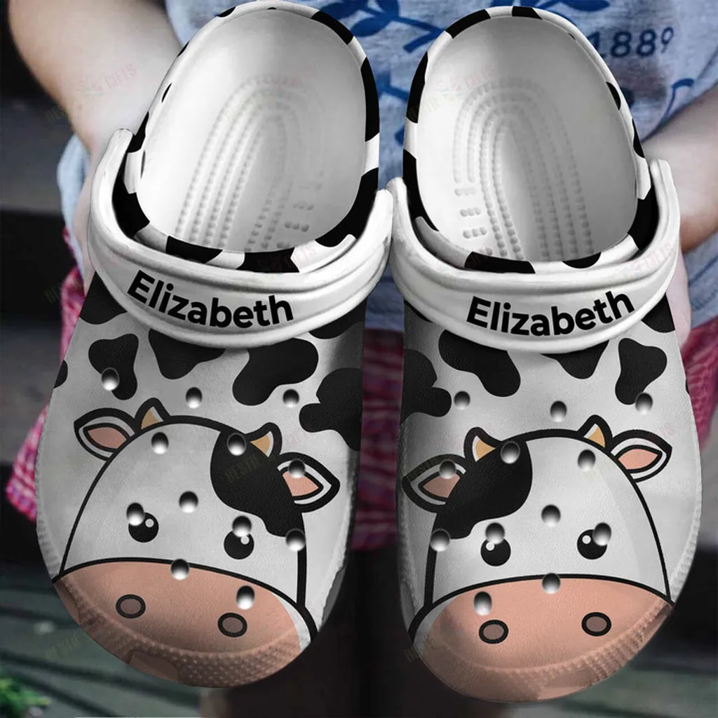 Personalized Cow Face Print Crocs Classic Clogs Personalized Cow Face Print Crocs Classic Clogs