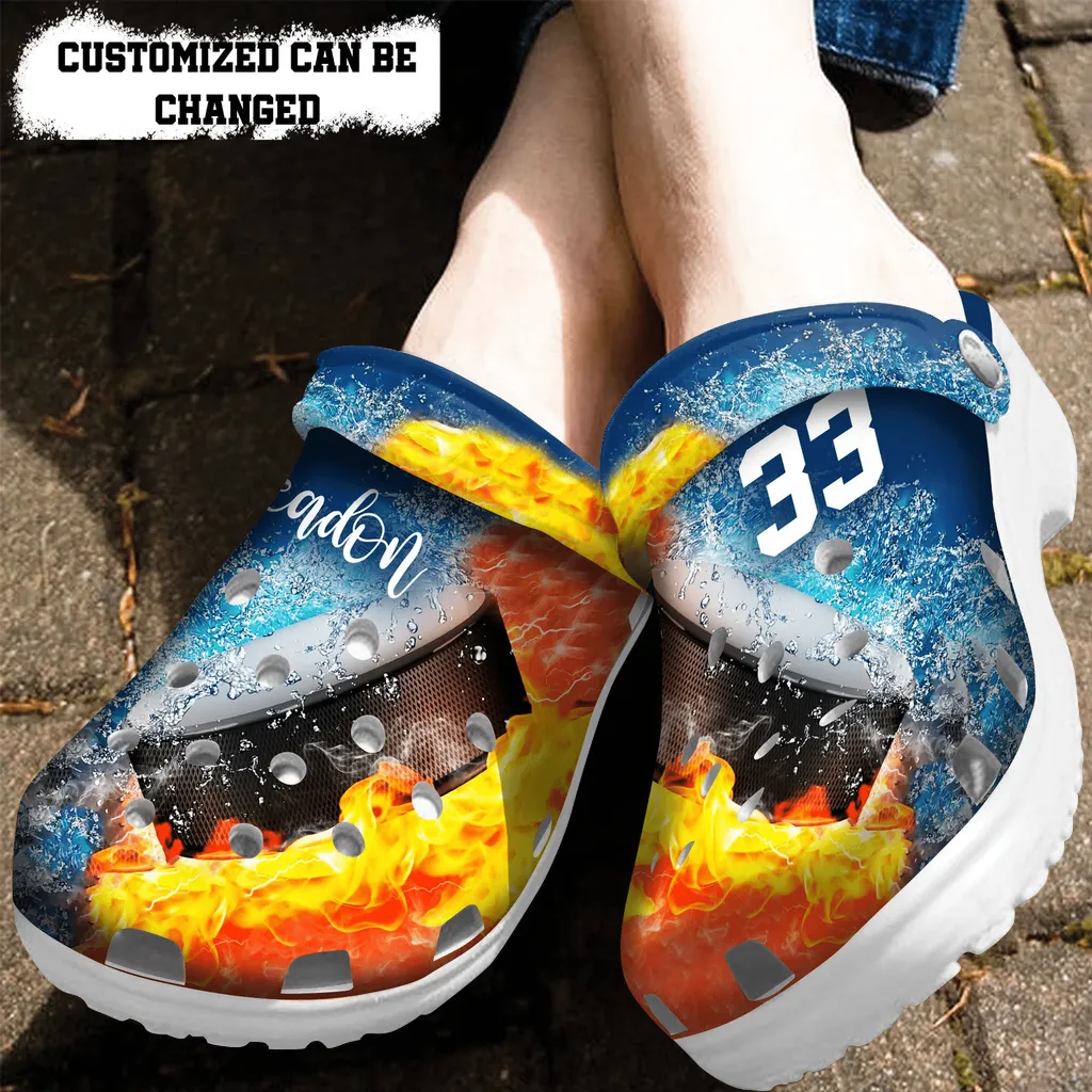 Personalized Fire And Water Crocs Clog