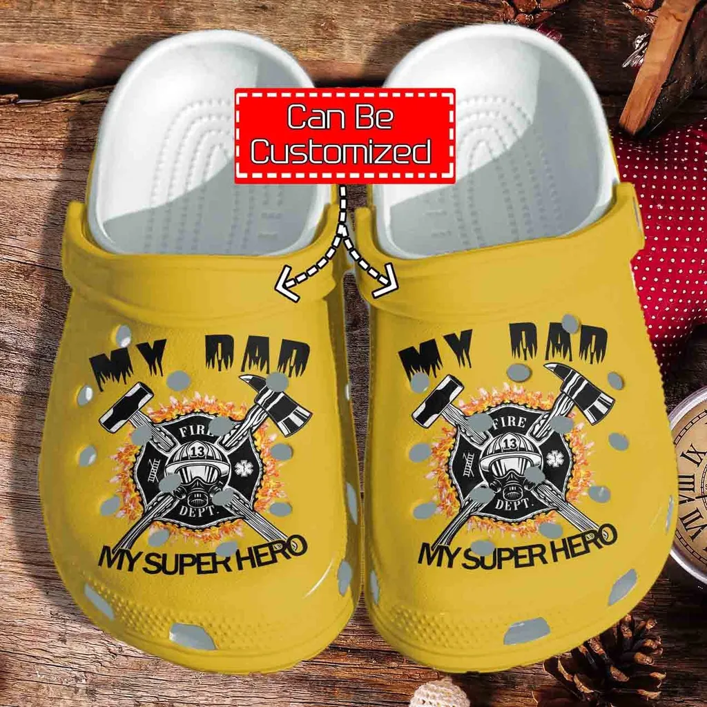 Personalized Firefighter Dad Gift For Father Crocs Clog