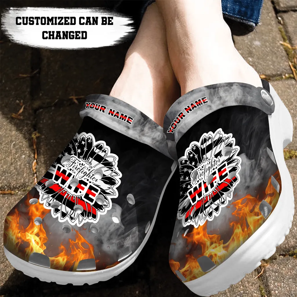 Personalized Firefighter Wife Crocs Clog