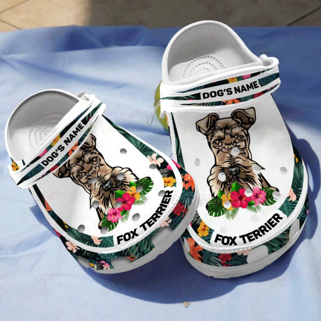 Personalized Fox Terrier Crocs Classic Clogs