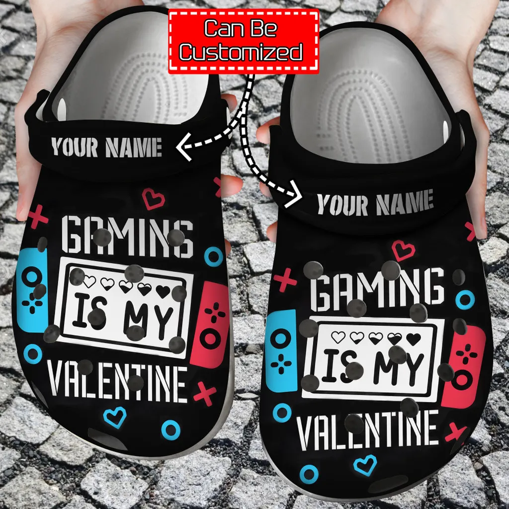 Personalized Gaming Is My Valentine Crocs Clog