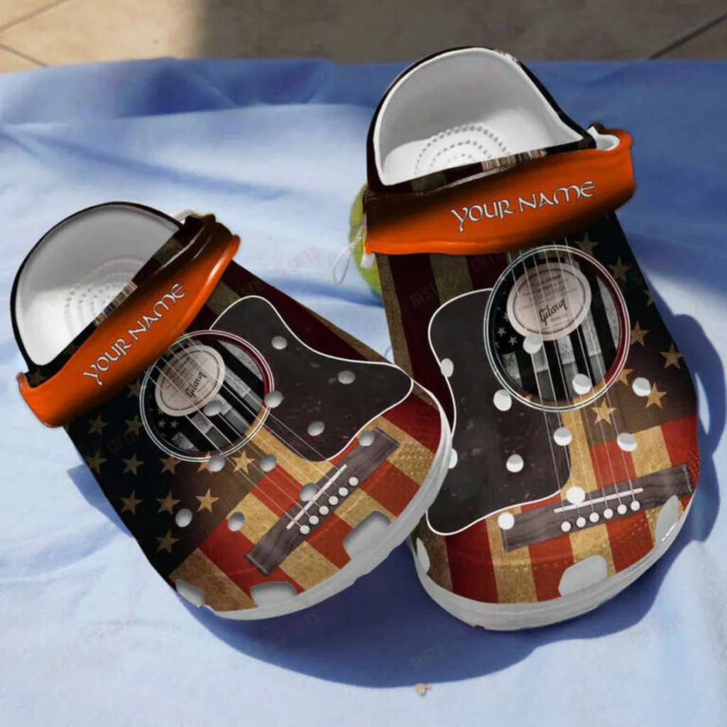 Personalized Gibson Guitar Crocs Classic Clogs