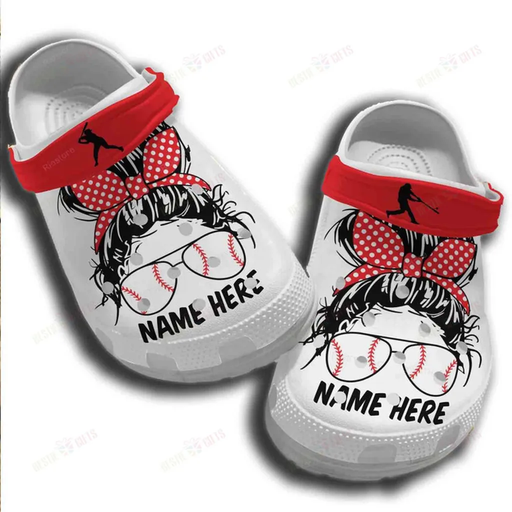 Personalized Girls Fall In Love Baseball Crocs Classic Clogs