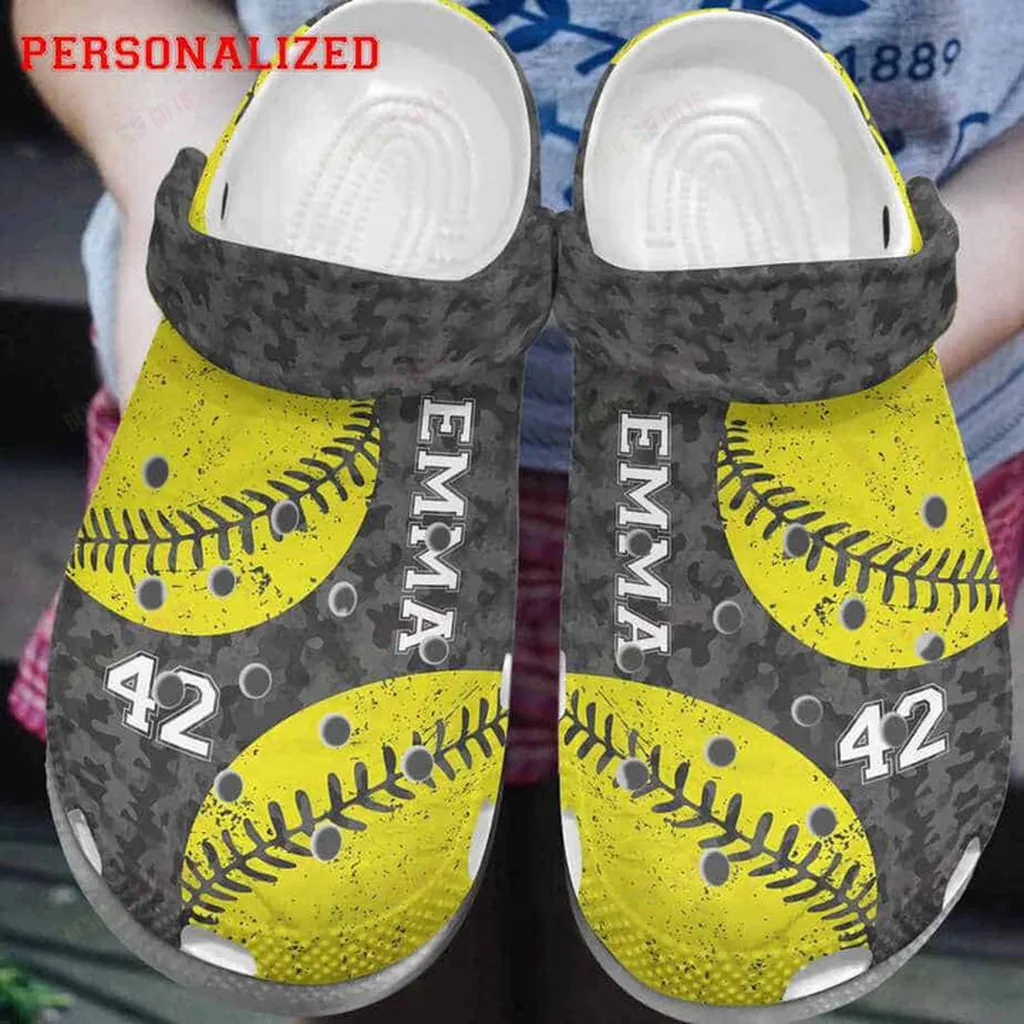 Personalized Green Baseball Ball Crocs Classic Clogs