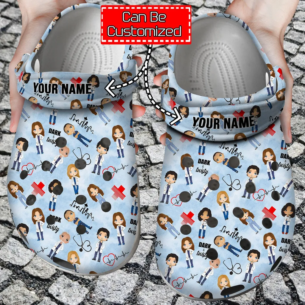 Personalized Greys Atonamy Seamless Pattern Crocs Clog