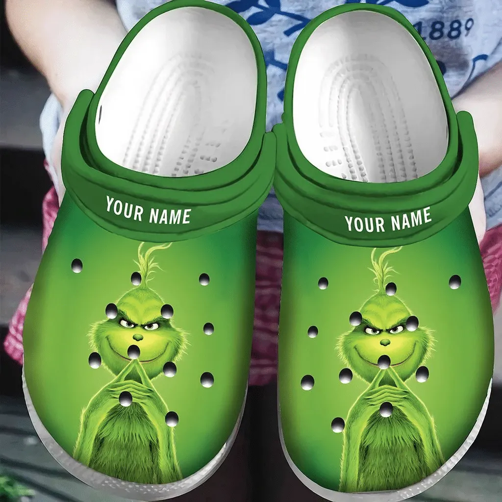 Personalized Grinch Christmas Crocs Classic Clogs