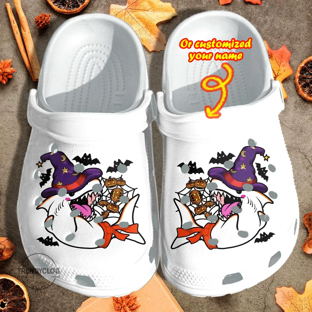 Personalized Halloween Angry Shark Cosplay Ghost Clog