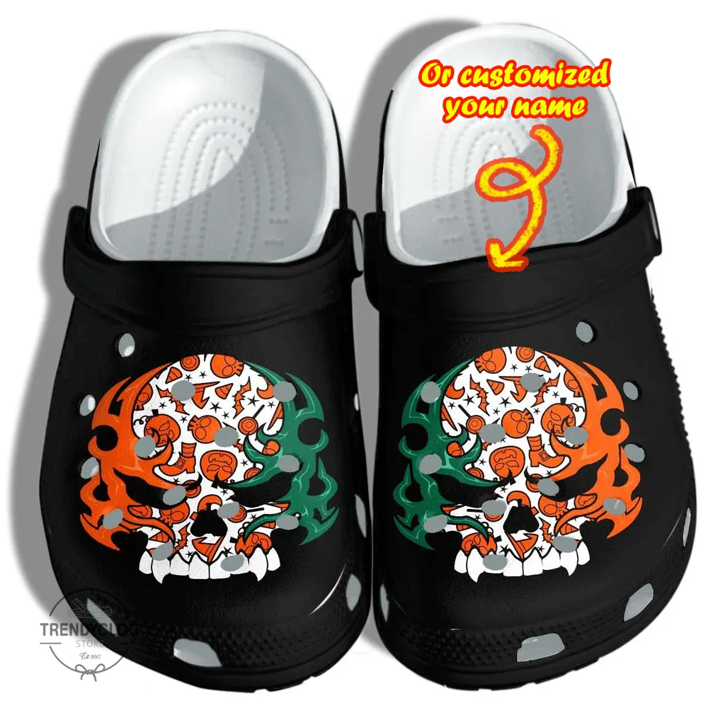 Personalized Halloween Irish Skull Clog