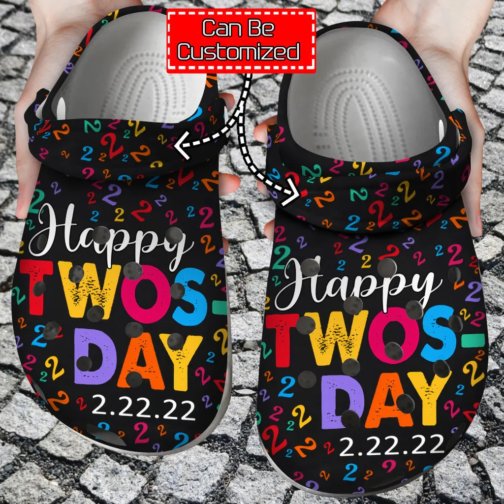 Personalized Happy Twosday 22222 Crocs Clog