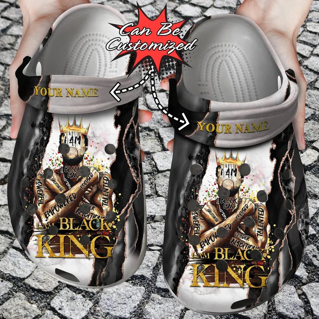 Personalized I Am Black King Crocs Clog