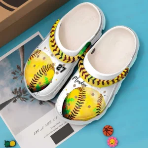 Personalized I Love Softball Crocs Classic Clogs