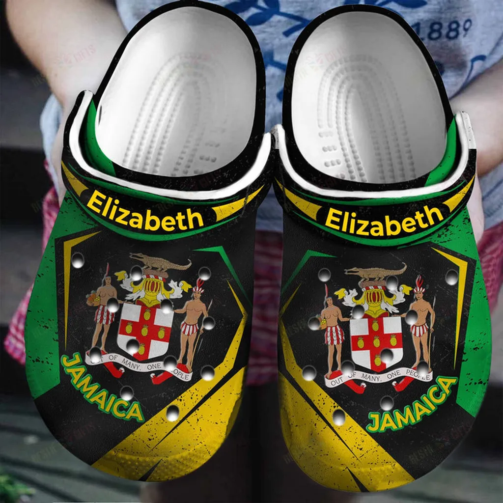 Personalized Jamaica Flag Cover Crocs Classic Clogs