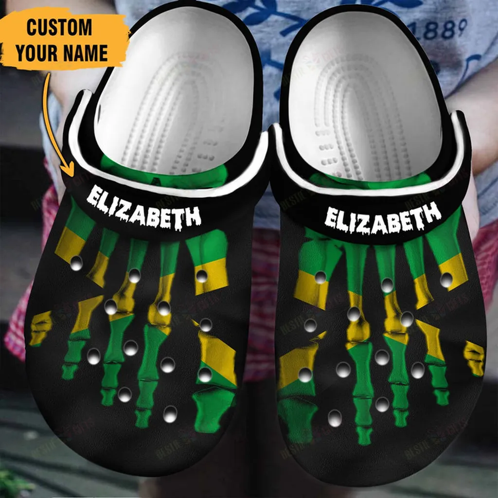 Personalized Jamaican Foot Bones Crocs Classic Clogs