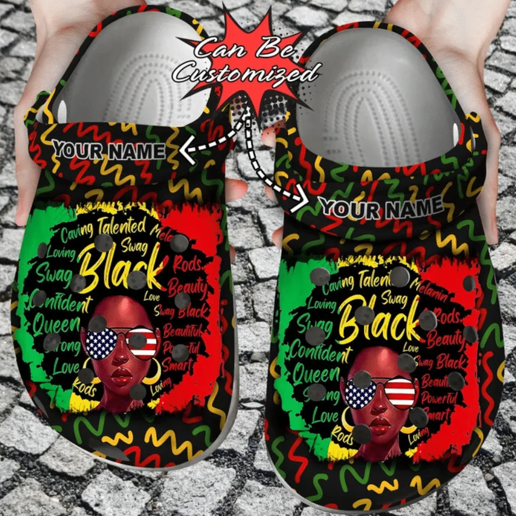 Personalized Juneteenth Black Girl American Clog