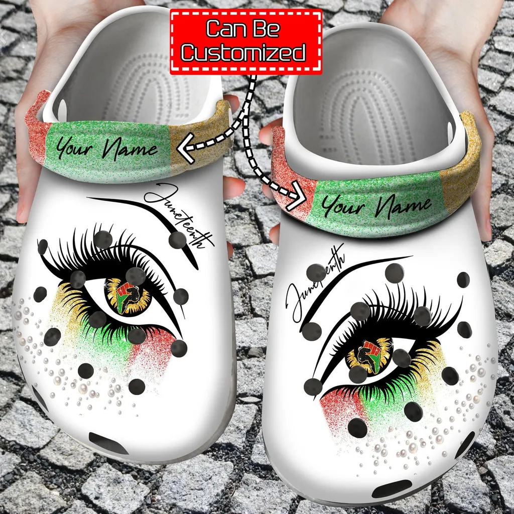 Personalized Juneteenth Eye Black Lives Matter Crocs Clog