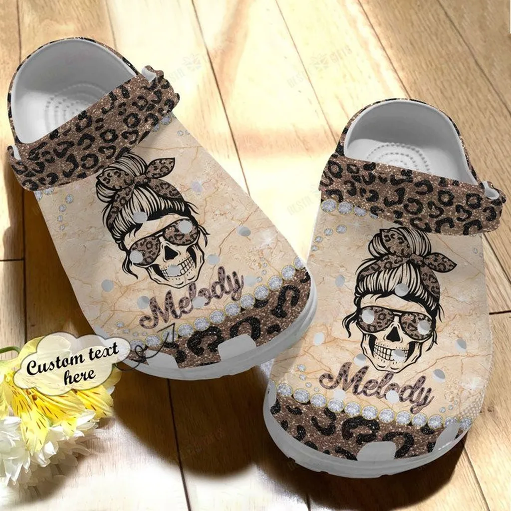 Personalized Leopard Skull Crocs Classic Clogs