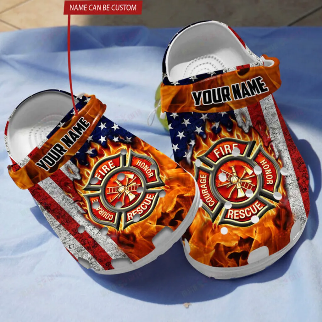 Personalized Love Firefighter Crocs Classic Clogs