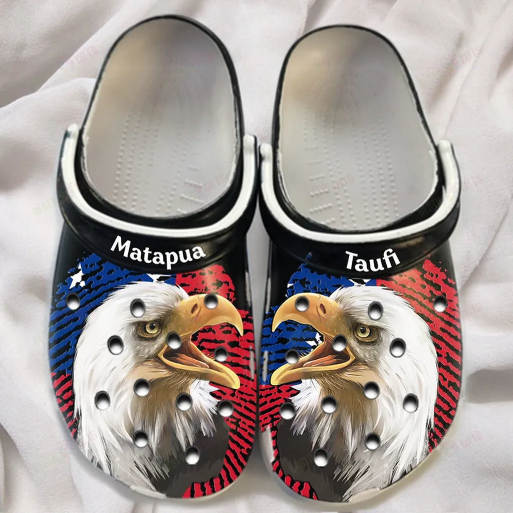 Personalized Matapua Taufi - DNA Samoa Flag Samoan And Eagle Gift Crocs Classic Clogs