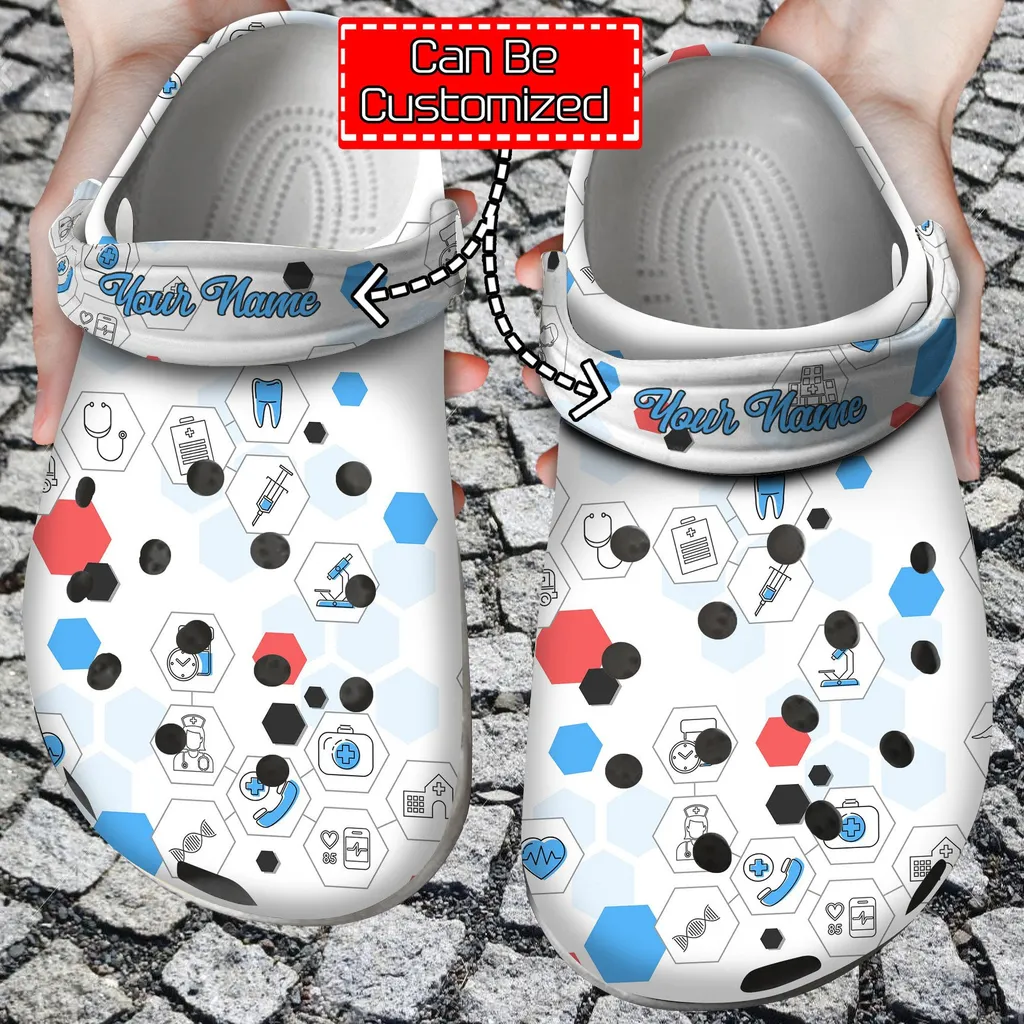 Personalized Medicine Line Hexagons Collection Crocs Clog