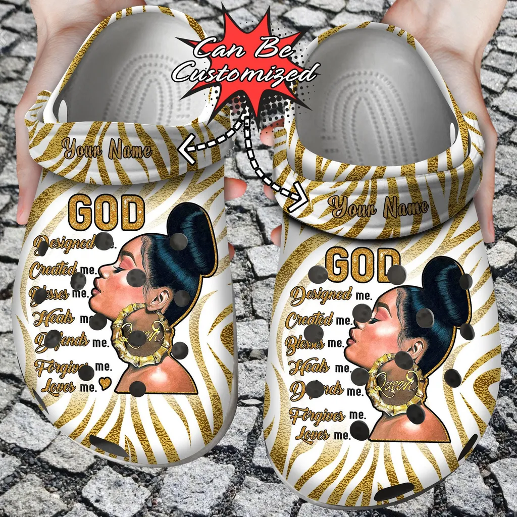 Personalized Melanin Afro Queen Crocs Clog