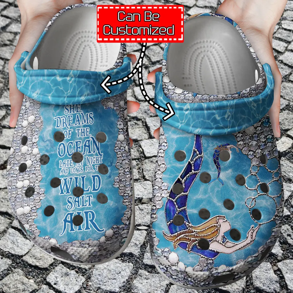 Personalized Mermaid She Dream Of The Ocean Crocs Clog