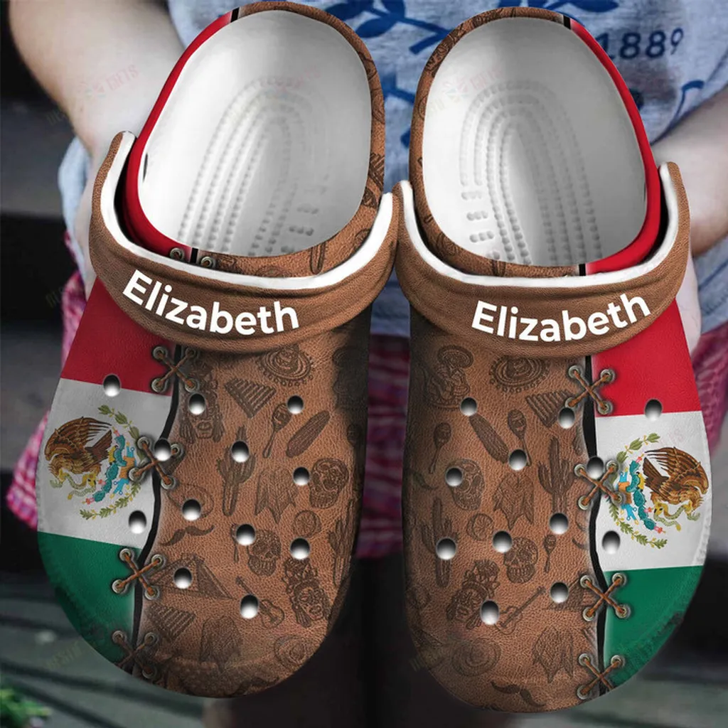 Personalized Mexico Flag Connect Symbols Crocs Classic Clogs