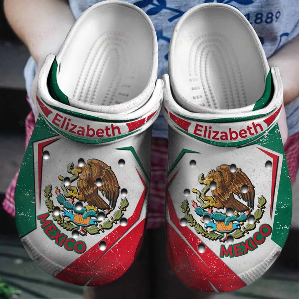 Personalized Mexico Flag Cover Crocs Classic Clogs