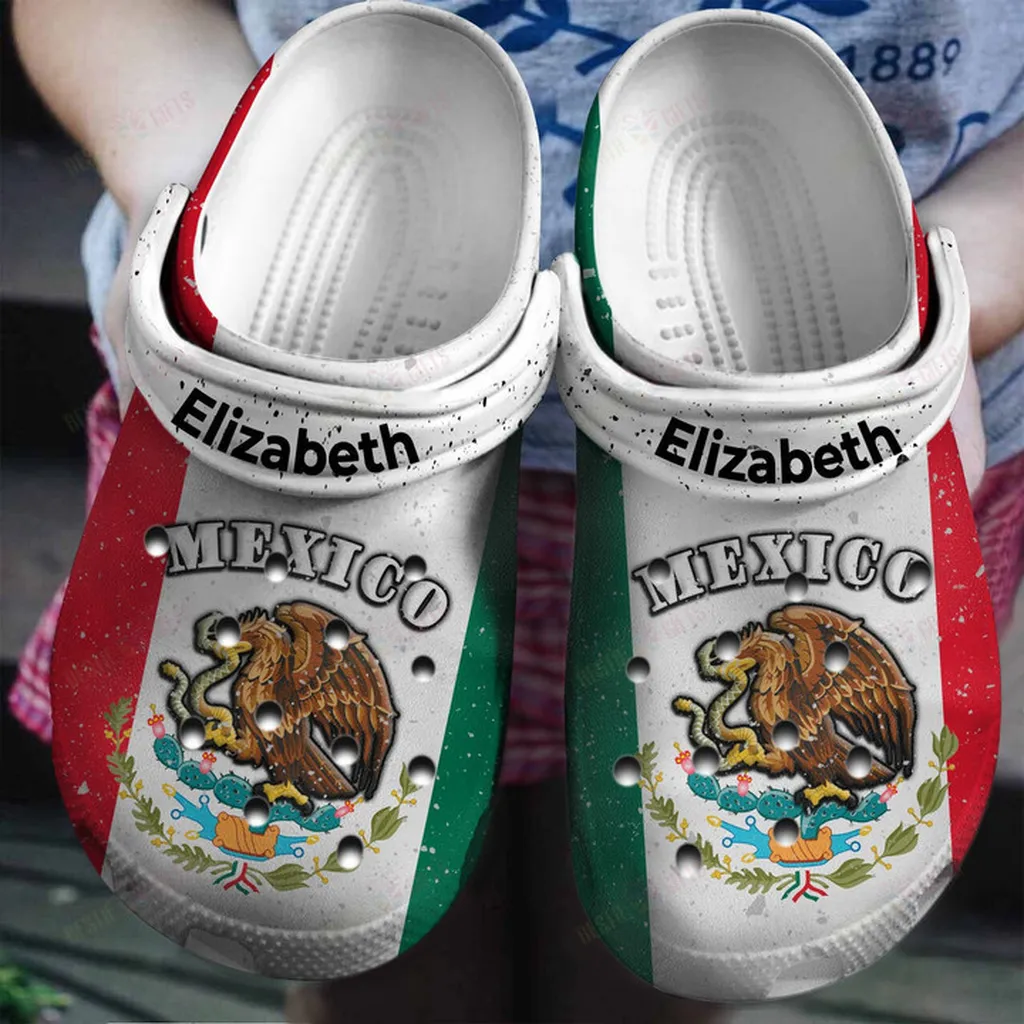 Personalized Mexico Flag Mexican Crocs Classic Clogs