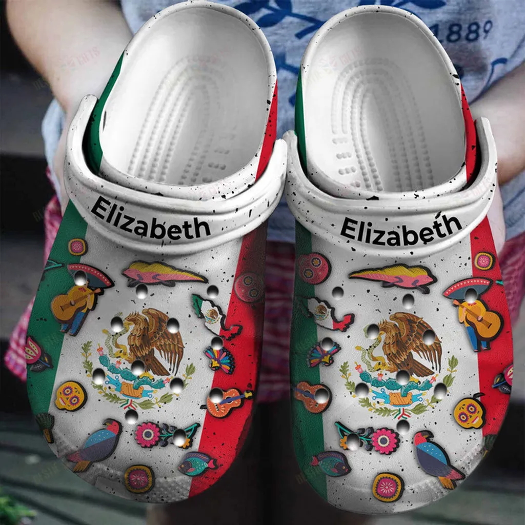 Personalized Mexico Flag Symbols Crocs Classic Clogs